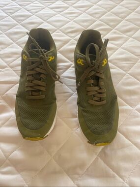 Nike Air Women’s Olive Green Sneakers with Yellow Eyelets - Size 9